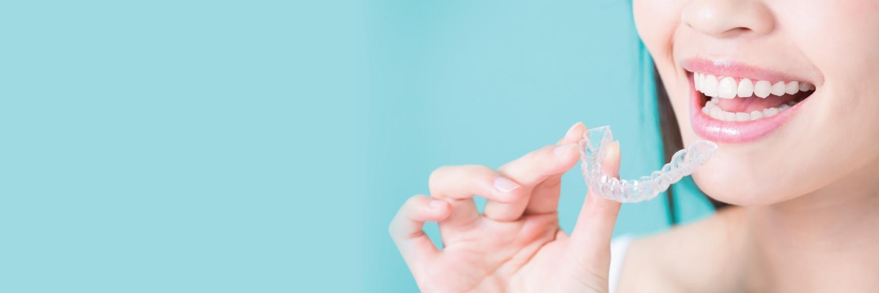 Patients with straight teeth after invisalign